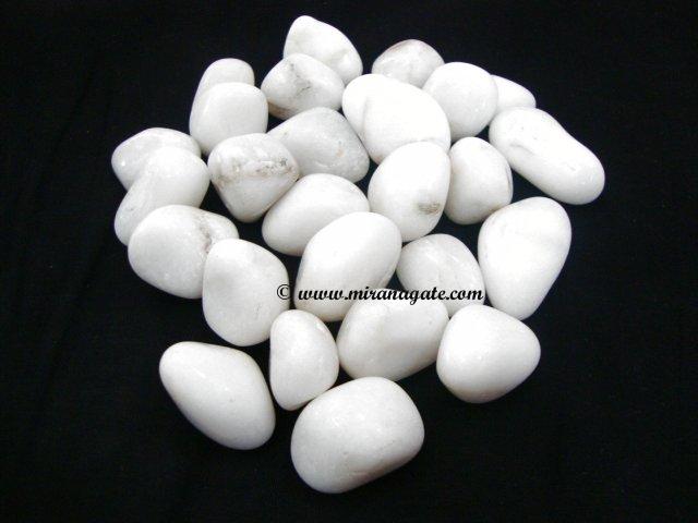 White Agate Tambled 2nd Manufacturer Supplier Wholesale Exporter Importer Buyer Trader Retailer in Khambhat Gujarat India